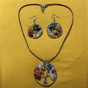 Tree of life, necklace and earring set